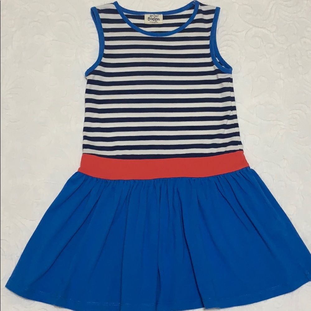 Mini Boden Striped Knit Dress Girls 4/5